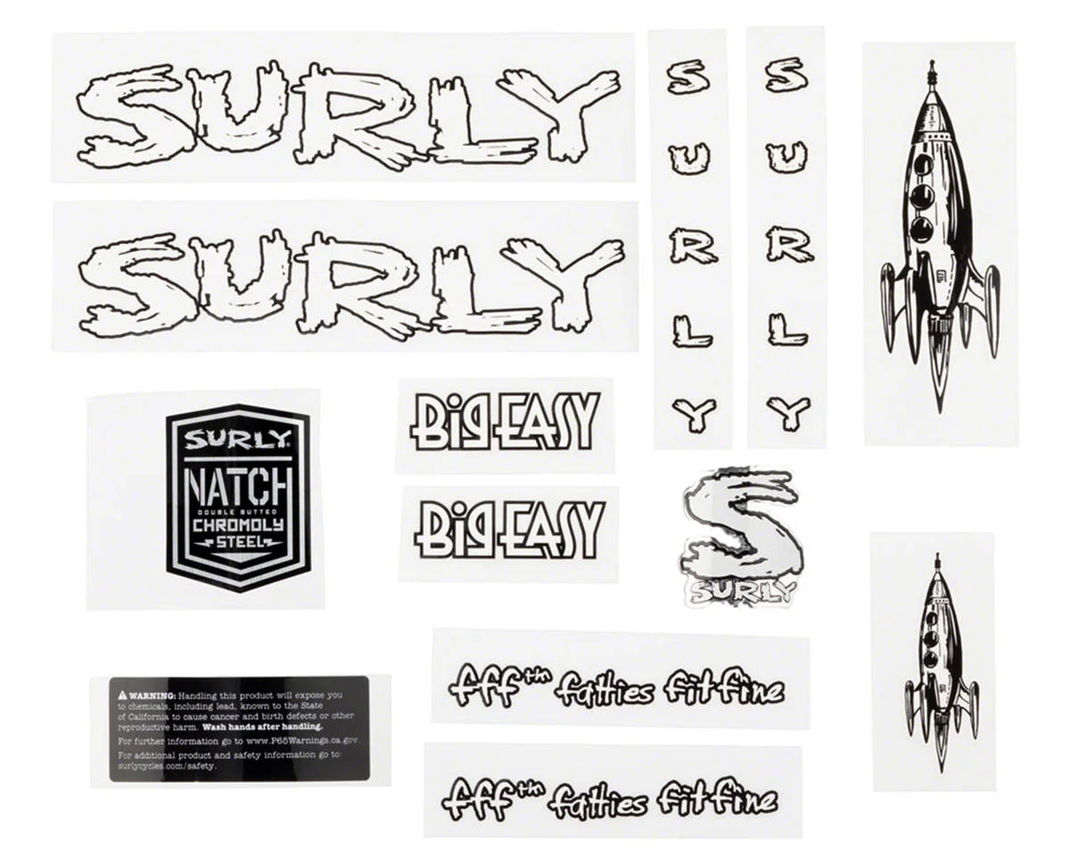 Surly Big Easy Frame Decal Set (White)